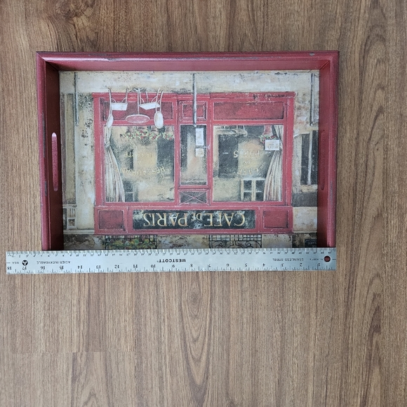 Wooden tray, vintage style, Parisian French café design. New. - Picture 2 of 6
